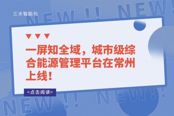 一屏知全域，城市級(jí)綜合能源管理平臺(tái)在常州上線！