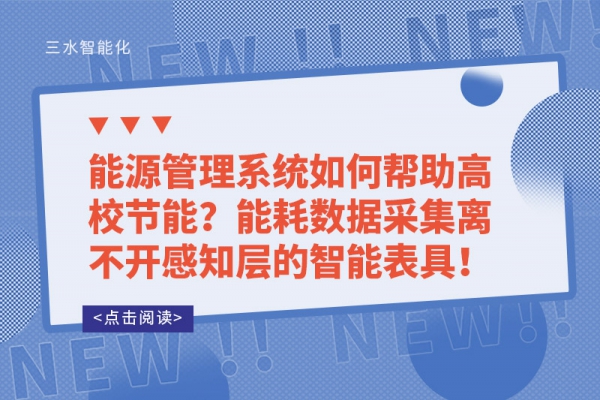 能源管理系統(tǒng)如何幫助高校節(jié)能？能耗數(shù)據(jù)采集離不開(kāi)感知層的智能表具！